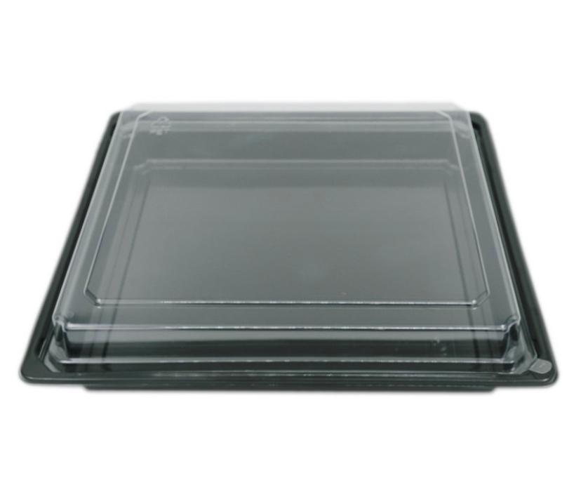 Tavite de plastic neagră cu capac - set de 5 buc